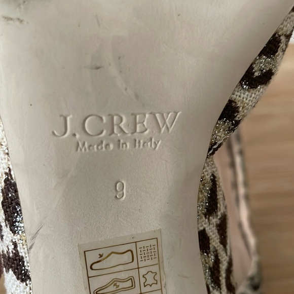 J. Crew Colette D'Orsay Safari Leopard Print Glitter Accent Pumps Size 9. - Picture 3 of 9